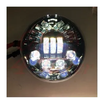cafe 4 racer - Oval Harley style Headlight Led Headlamps insert black - Cafe4Racer LED Headlight & inserts 