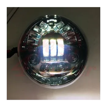 cafe 4 racer - Oval Harley style Headlight Led Headlamps insert black - Cafe4Racer LED Headlight & inserts 