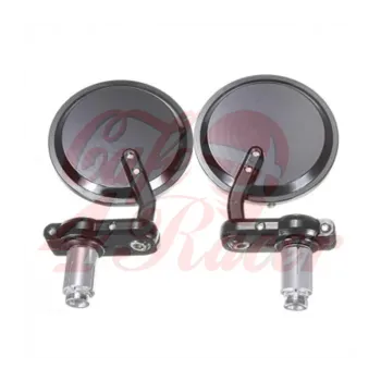 cafe 4 racer - Round Handle Bar End Side Mirrors CR1 black - Cafe4Racer Bar end mirrors 