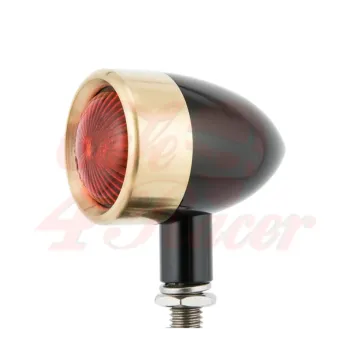 cafe 4 racer - Motone Custom Billet Indicator Turn Signals - Set of 4 - Black/BRASS Bezels - Motone Standard indicators 
