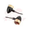cafe 4 racer - Motone Custom Billet Indicator Turn Signals - Set of 4 - Black/BRASS Bezels - Motone Standard indicators 