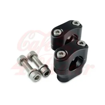 cafe 4 racer - Risers 28.6mm Height 32mm anodized black - Rebelmoto Clamp Kit & Risers 