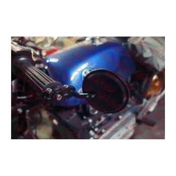 cafe 4 racer - Round Handle Bar End Side Mirrors CR1 black - Cafe4Racer Bar end mirrors 