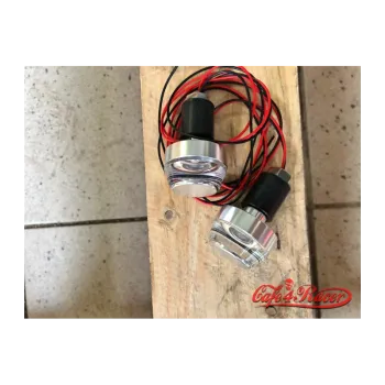 cafe 4 racer - 2PCS Motorcycle Handlebar LED Turn Signal Grip Bar End Lights silver CNC - Cafe4Racer Bar end indicators 
