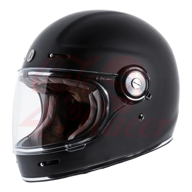 cafe 4 racer - T-1 TORC  Retro Full Face Helmet  Flat Black - TORC Helmets  T-1 