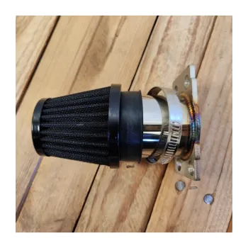 cafe 4 racer - BMW K-Series Sání vzduchu nerezové rovné 54 mm vrátane filtra - Cafe4Racer Vzduchové adaptéry. filtr 