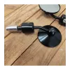 cafe 4 racer - Round Handle Bar End Side Mirrors CR7 black/silver - Cafe4Racer Bar end mirrors 