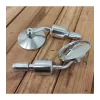 cafe 4 racer - Round Handle Bar End Side Mirrors CR7 black/silver - Cafe4Racer Bar end mirrors 