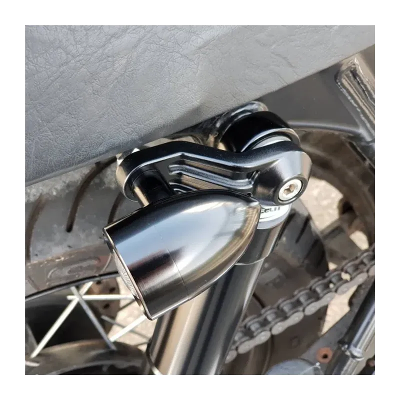 cafe 4 racer - MOTONE TRILINE Indicator/Turn Signal Ribbed Brackets - Top Shock Mount - Black - Motone Triumph Bonneville 