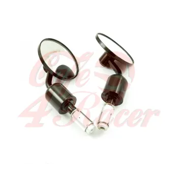 cafe 4 racer - Round Handle Bar End Side Mirrors CR7 black/silver - Cafe4Racer Bar end mirrors 