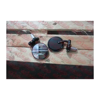 cafe 4 racer - Round Handle Bar End Side Mirrors CR1 black - Cafe4Racer Bar end mirrors 
