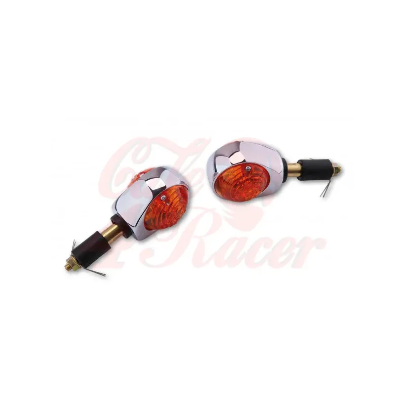 cafe 4 racer - SHIN YO bar-end-indicator BULLS´ EYE Chrome - red lens - Shin Yo Bar end indicators 4054783023790