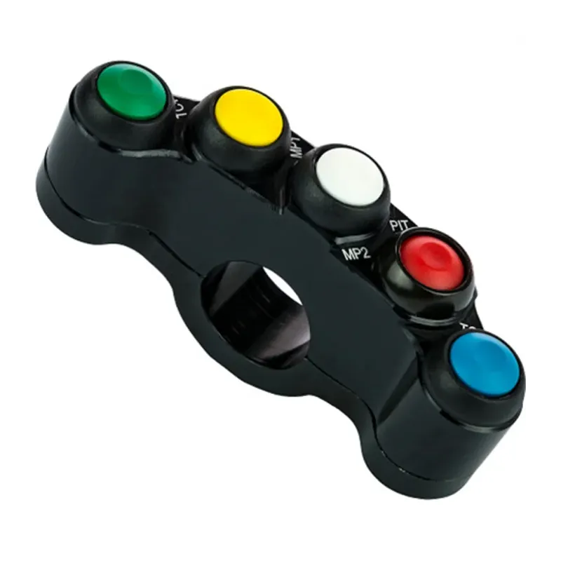 cafe 4 racer - Accossato Racing 5-key button panel CNC-worked Left Side - Accossato  Universal 