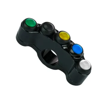 cafe 4 racer - 12 mm tlačítko černá LED žlutá-zelená-červená-modrá-bílá - Rebelmoto Univerzální spínače 
