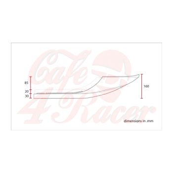 cafe 4 racer - Universal Flat Track seat SCR14 - Cafe4Racer Partially Upholstered 