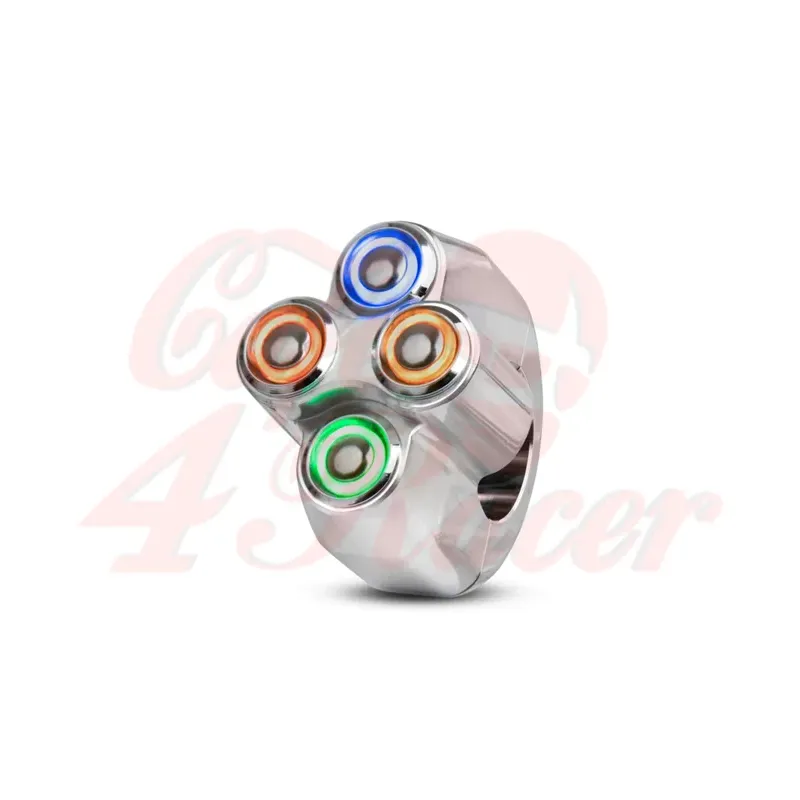 cafe 4 racer - Rebel switch 4 button LED – Polished 22mm 7/8" Handlebar  - Rebelmoto 22mm & 7/8 inch 