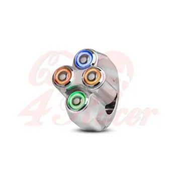 cafe 4 racer - Rebel Button 4 tlačítka LED - leštěná 22 mm 7/8" - Rebelmoto 25,4mm & 1 inch 