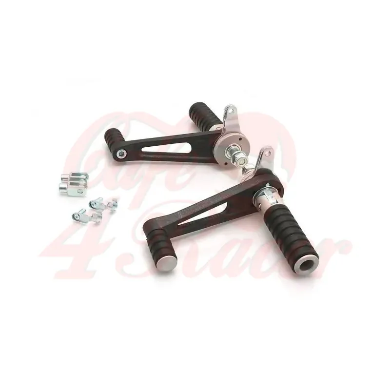 cafe 4 racer - TAROZZI  Universal rear sets for cafe racer  - fixed footpegs  SILVER/BLACK - Paolo Tarozzi  Rearsets 