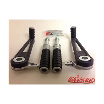 cafe 4 racer - TAROZZI  Universal rear sets for cafe racer  - fixed footpegs  SILVER/BLACK - Paolo Tarozzi  Rearsets 