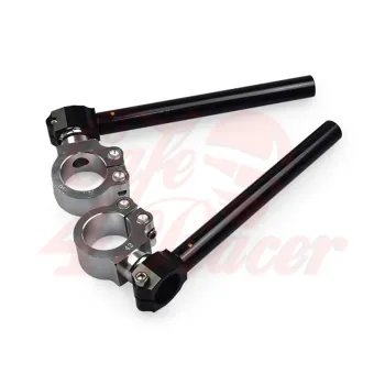 cafe 4 racer - Cafe Racer Clip-ons Type 1 - Silver , black tubes 41mm - Cafe4Racer Scrambler & CLIP-ONS handlebars 