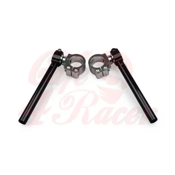 cafe 4 racer - Cafe Racer Clip-ons Type 1 - Silver , black tubes 41mm - Cafe4Racer Scrambler & CLIP-ONS handlebars 