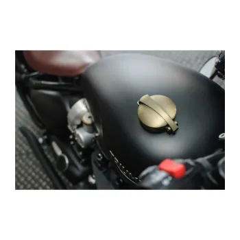 cafe 4 racer - Sada víčka nádrže Monza pro Triumph z mosazi - Motone Triumph Bonneville 