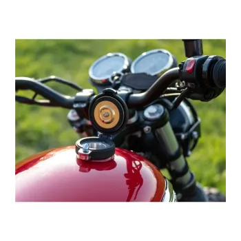 cafe 4 racer - Sada víčka nádrže Monza pro Triumph černá - leštěný kontrast - Motone Triumph Bonneville 
