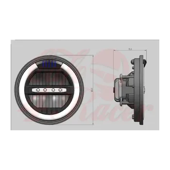 cafe 4 racer - 6 1/2 PUIG Headlight LED black matte -  LED Headlight & inserts 