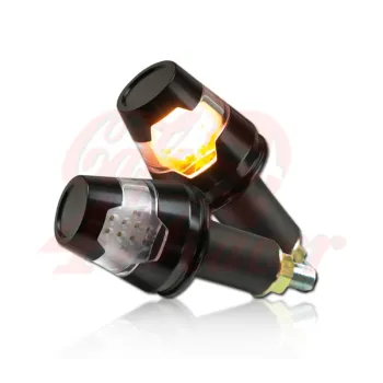 cafe 4 racer - Indikátor LED na řídítkách Conic ALU černý - HS MOTO Germany Směrová světla na řídítkách 4251352606877