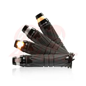 cafe 4 racer - Indikátor LED na řídítkách Conic ALU černý - HS MOTO Germany Směrová světla na řídítkách 4251352606877