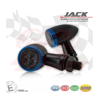 cafe 4 racer - SMD turn signal / RL set "Jack" 3in1 blue - HS MOTO Germany 2in1 and 3in1 