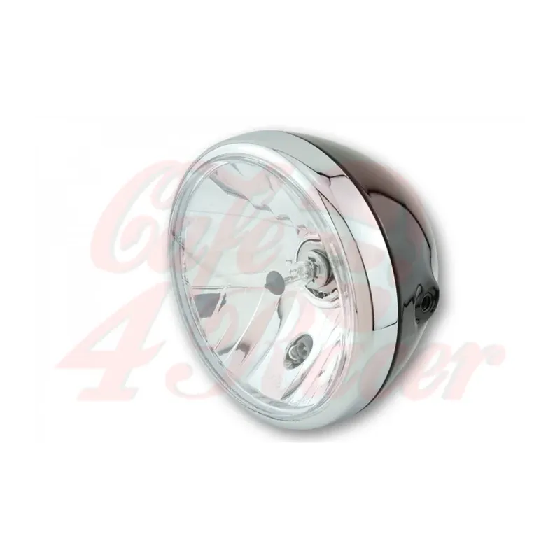 cafe 4 racer - SHIN YO 7 inch headlamp RENO black/chrome - Shin Yo Headlights side mount 4054783251018