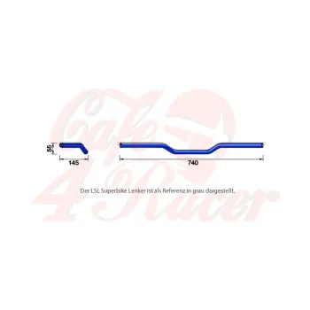 cafe 4 racer - LSL Handlebar Superbike Flat AN1, Silver - LSL Standard handlebars 4251342900114
