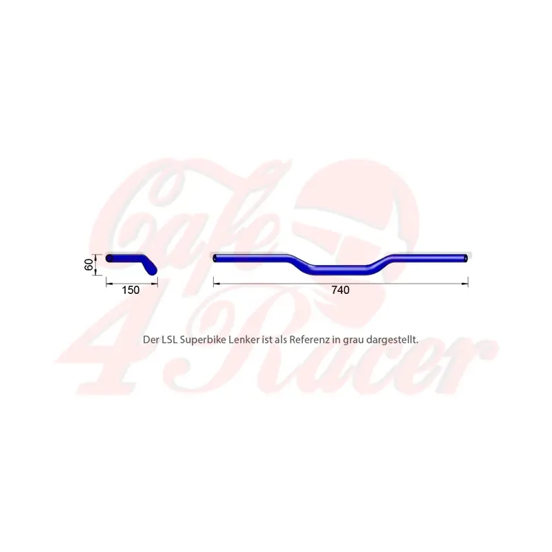 cafe 4 racer - LSL Handlebar Konif X-Bar Handlebar XN1 28,6 silver - LSL Standard handlebars 4251342900282