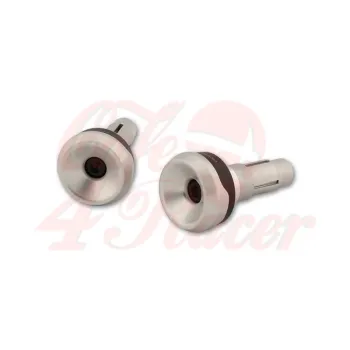 cafe 4 racer - HIGHSIDER Handlebar weights AKRON-XS silver - Highsider Bar Ends 4054783543304