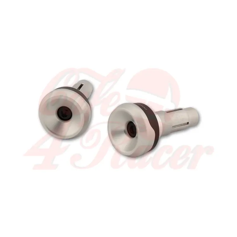 cafe 4 racer - HIGHSIDER Handlebar weights AKRON-XS silver - Highsider Bar Ends 4054783543304