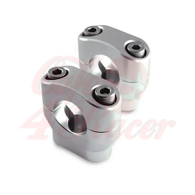 cafe 4 racer - Risers 1″ Height 32mm anodized silver - Rebelmoto Clamp Kit & Risers 