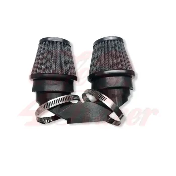 cafe 4 racer - BMW K-Series Air Intake adapter Black ABS for 2 filters 54 mm outlet + 2x 54mm air filters BLACK - Cafe4Racer Air filter adpaters & Intake 