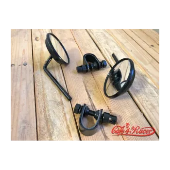 cafe 4 racer - RETRO Matte Black Mirror For Harley - Cafe4Racer Standard mirrors 