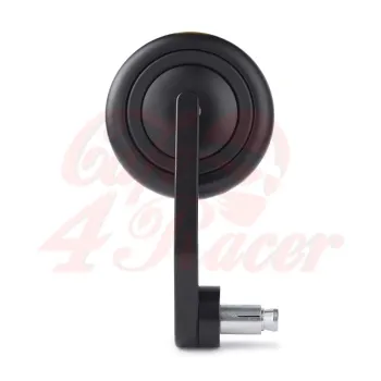 cafe 4 racer - RETRO Aluminum CNC Handle Bar End Side Mirrors black - Cafe4Racer Bar end mirrors 
