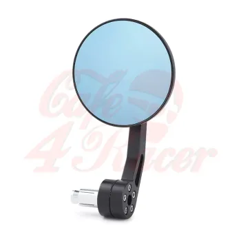 cafe 4 racer - RETRO Aluminum CNC Handle Bar End Side Mirrors black - Cafe4Racer Bar end mirrors 