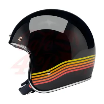cafe 4 racer - Biltwell Bonanza helma otvorená Gloss Black Spectrum - BILTWELL Biltwell Bonanza 2021 modely 