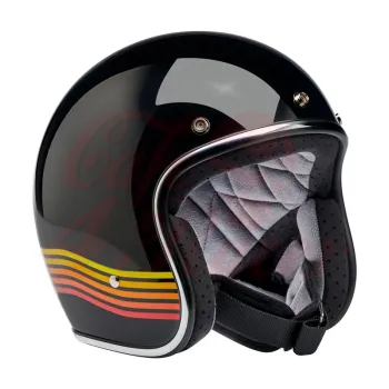 cafe 4 racer - Biltwell Bonanza Helmet Open Face  Gloss Black Spectrum - BILTWELL Biltwell Bonanza 2021 