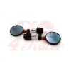 cafe 4 racer - Round Handle Bar End Side Mirrors CR2 black/silver - Cafe4Racer Bar end mirrors 