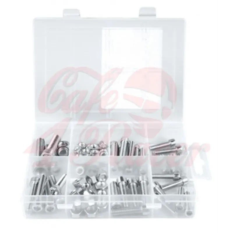 cafe 4 racer - Assortment of metric countersunk screws and nuts 75pcs - HS MOTO Germany Screw nuts sets pins orings 