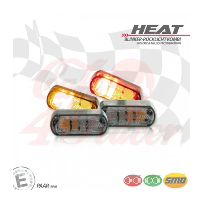cafe 4 racer - LED built-in turn signal rear light set "Heat" - HS MOTO Germany Built-in indicators & position light 4251352657435
