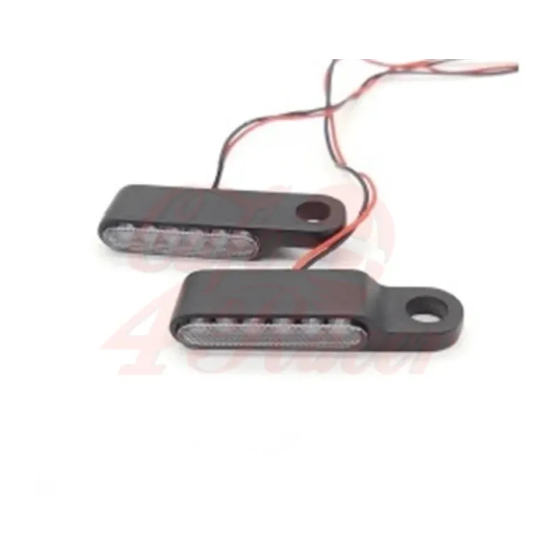 cafe 4 racer - Mini Brake Clutch Mount Led Indicators - Long / Black / Transparent - Cafe4Racer Standard indicators 