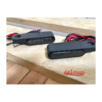 cafe 4 racer - LED smerovky dlhé / čierne / dymové - Cafe4Racer Štandardné smerovky 