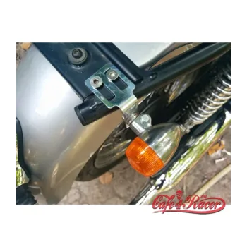 cafe 4 racer - Indicator/Turn Signal Brackets - Under seat Mount - Black - Motone CNC aluminum housing & brackets 