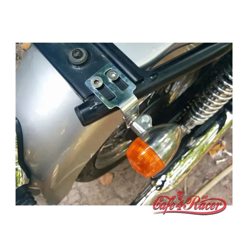 cafe 4 racer - Indicator/Turn Signal Brackets - Under seat Mount - Black - Motone CNC aluminum housing & brackets 